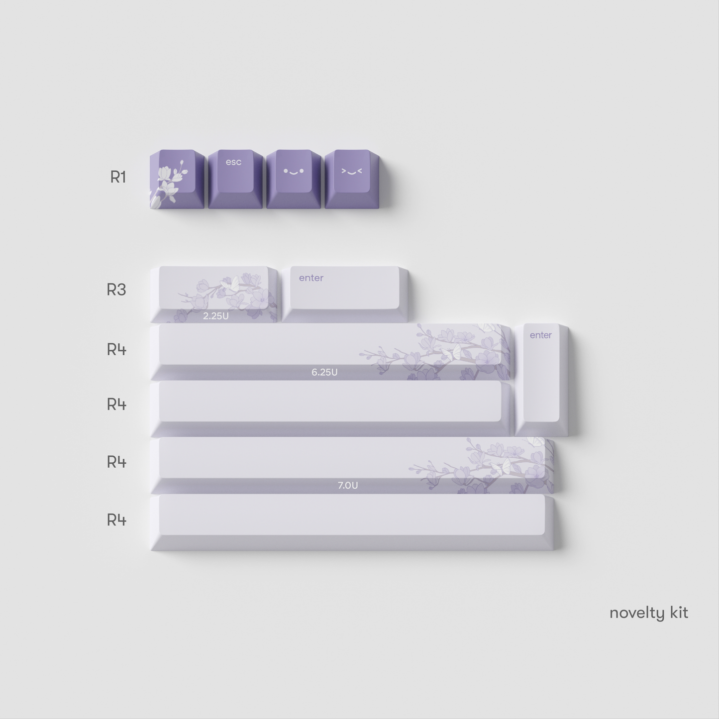 the special edition bloom novelty keys in cherry profile.