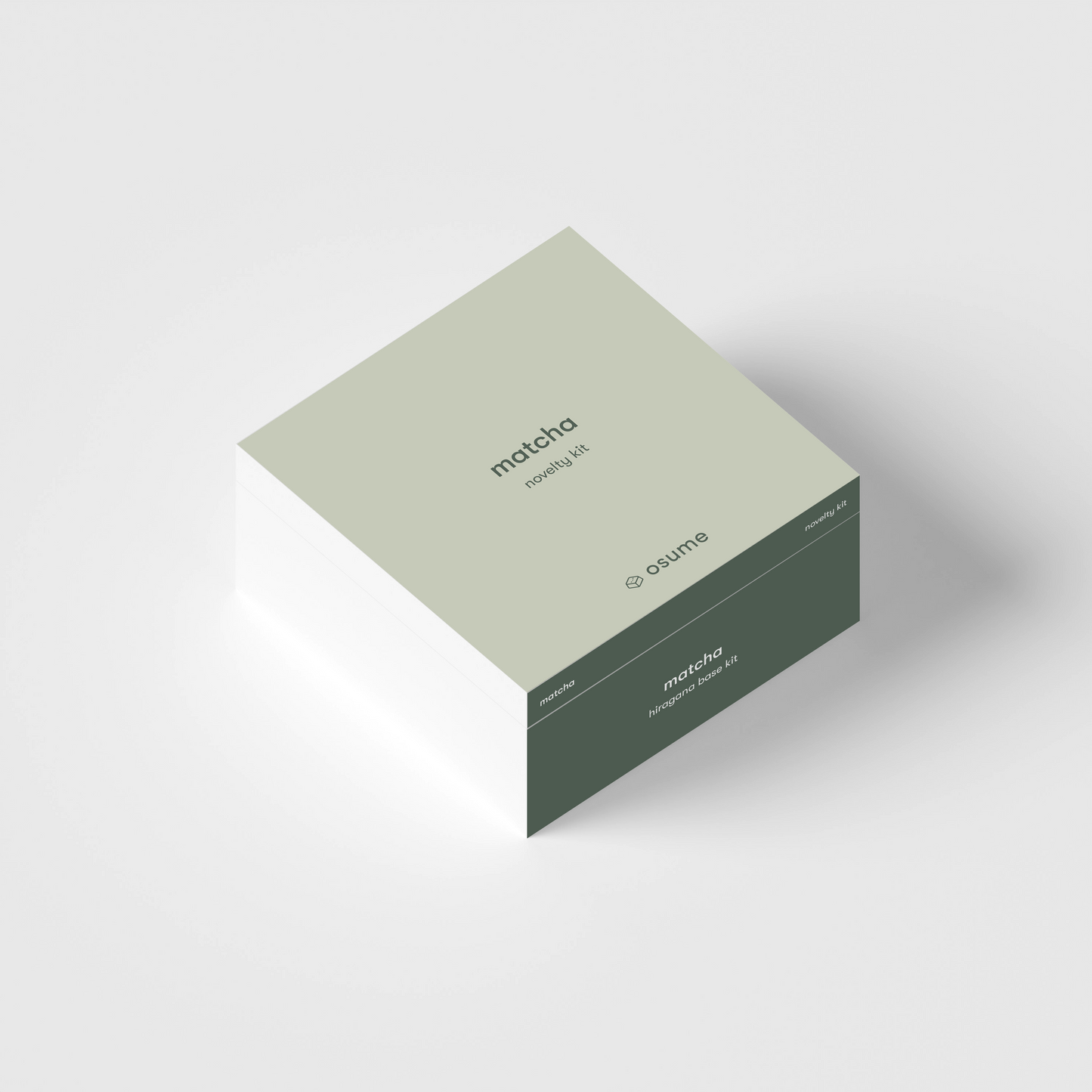 the square packaging of the matcha hiragana keycaps bundled with the matcha novelty kit.