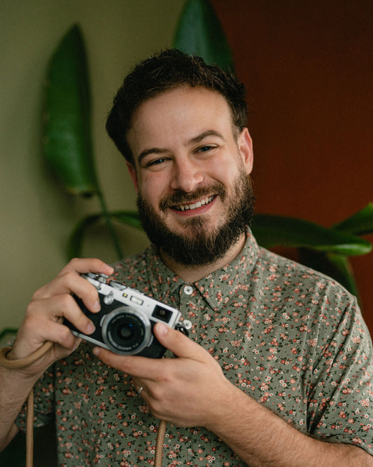 a portrait of @captain.sterling with his fujifilm X100F camera.