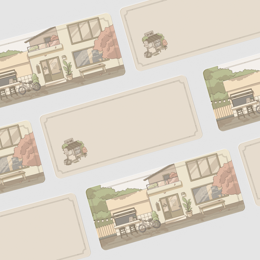 cafe special edition and standard deskmats laid out