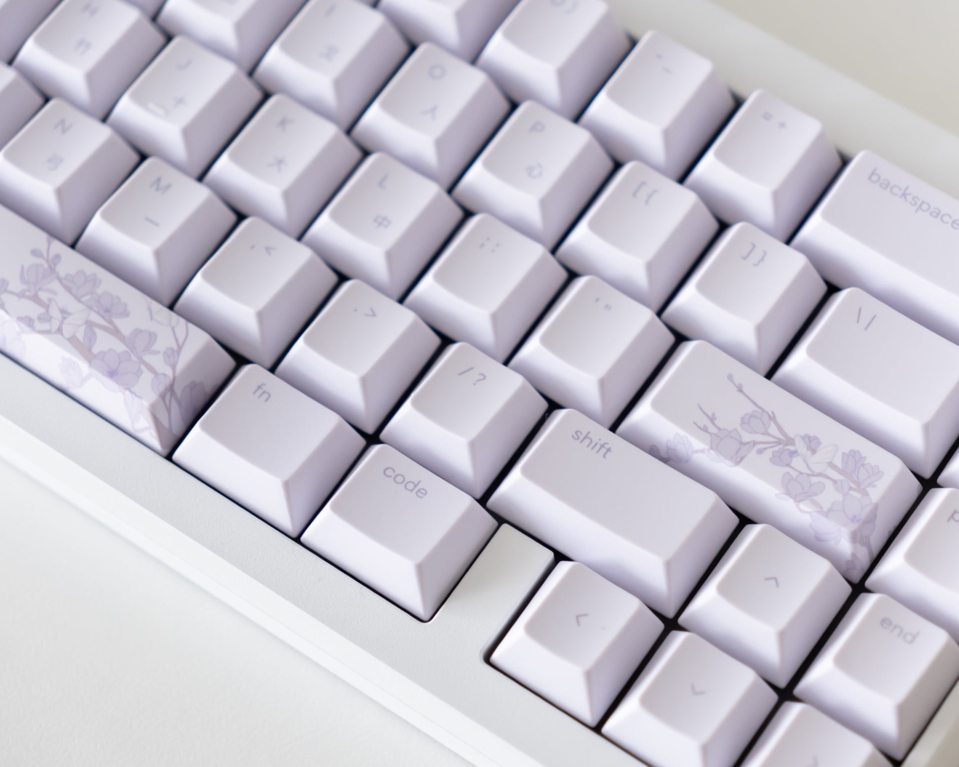 the bloom keycaps, in cangjie, with the bloom novelty keys.
