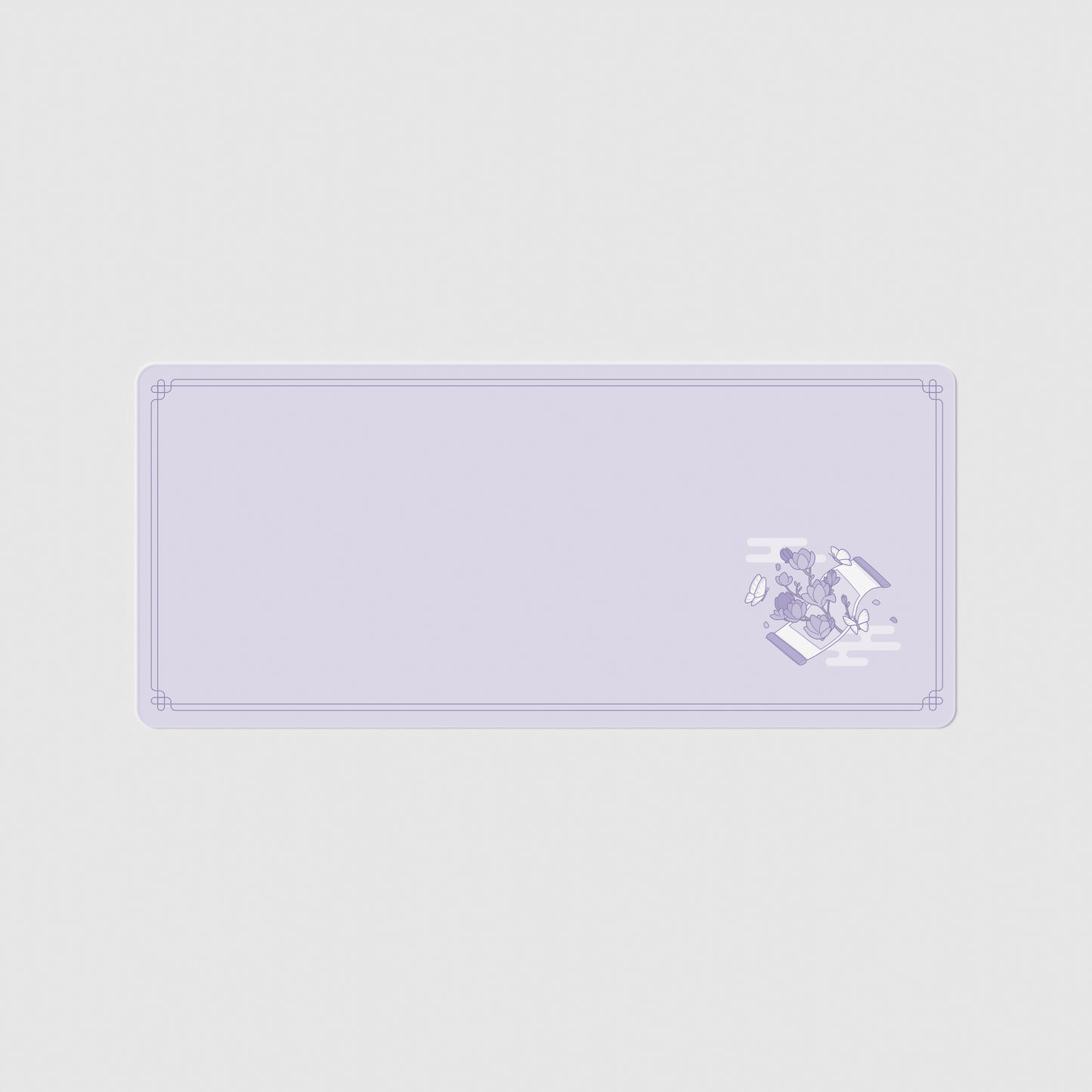 the 90x60cm standard edition bloom desk mat with edge-stitched trim.