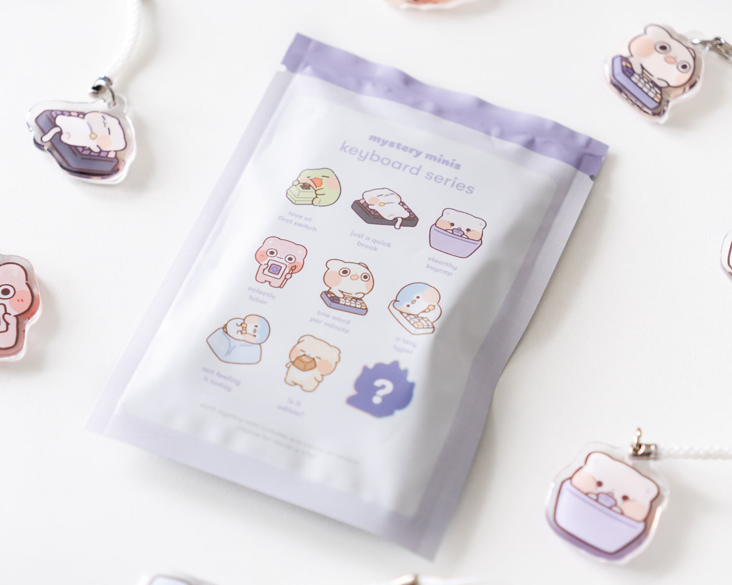 keyboard surprise acrylic charms