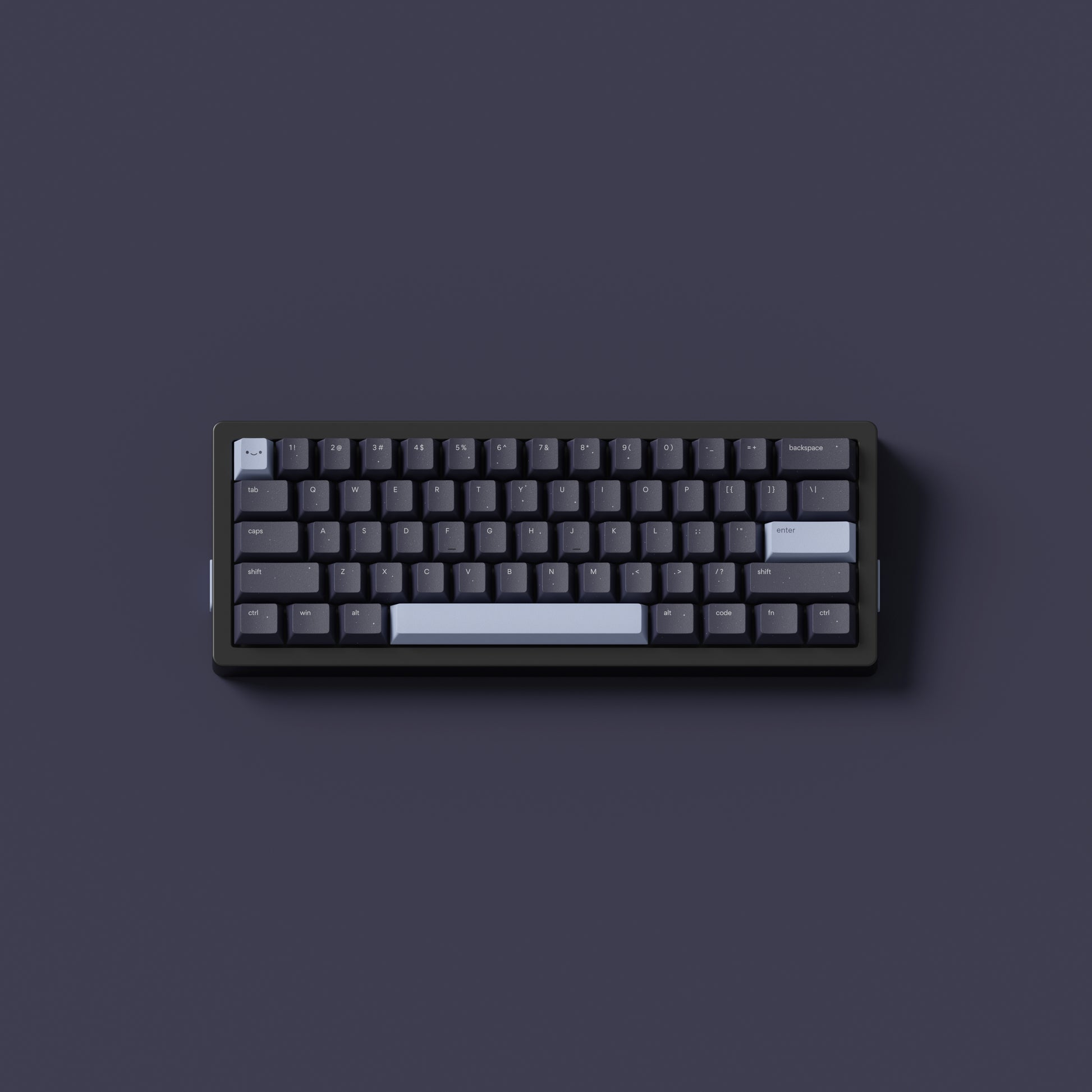 the standard horoscope keycaps, in cherry profile, on a black 60% keyboard.