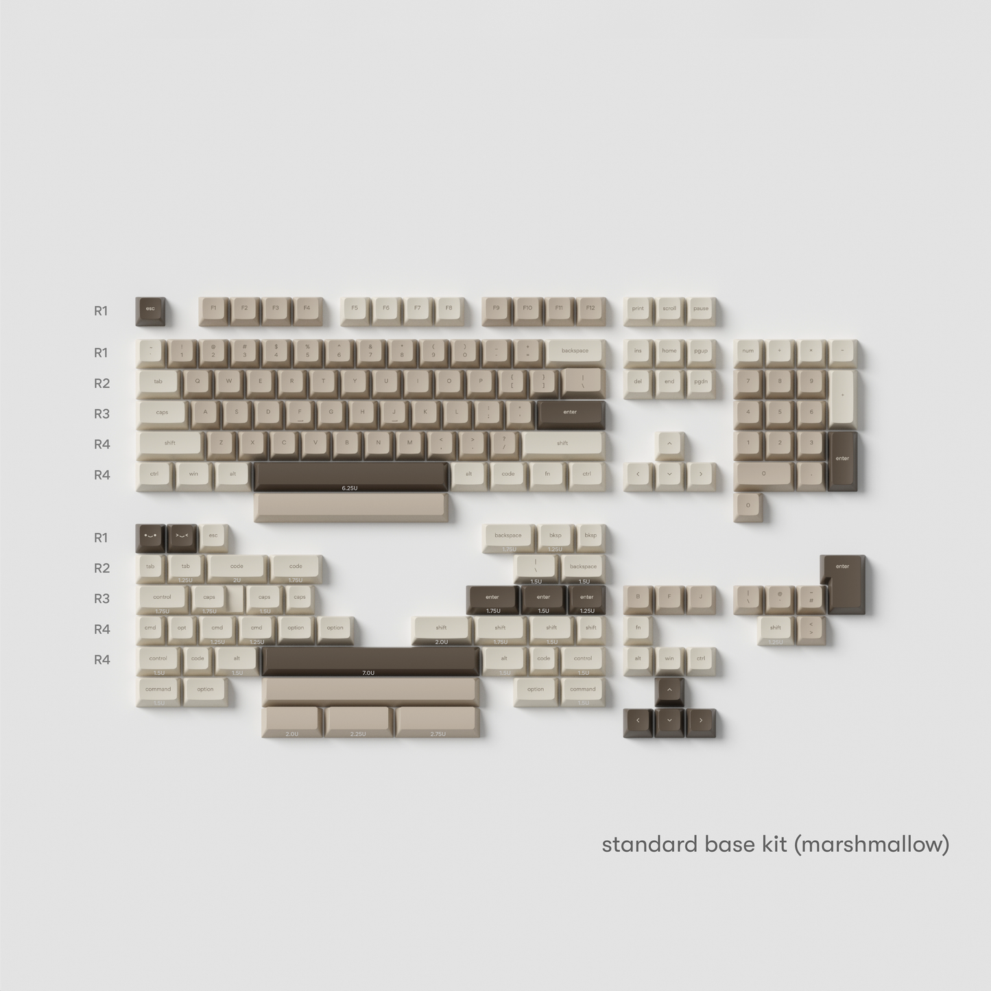 mocha marshmallow keycaps