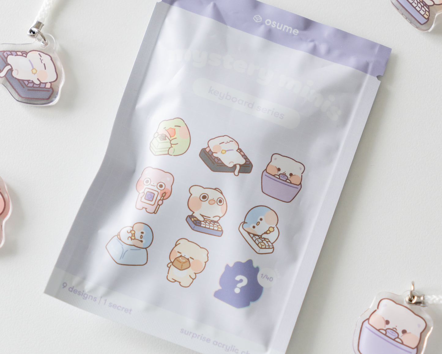 keyboard surprise acrylic charms