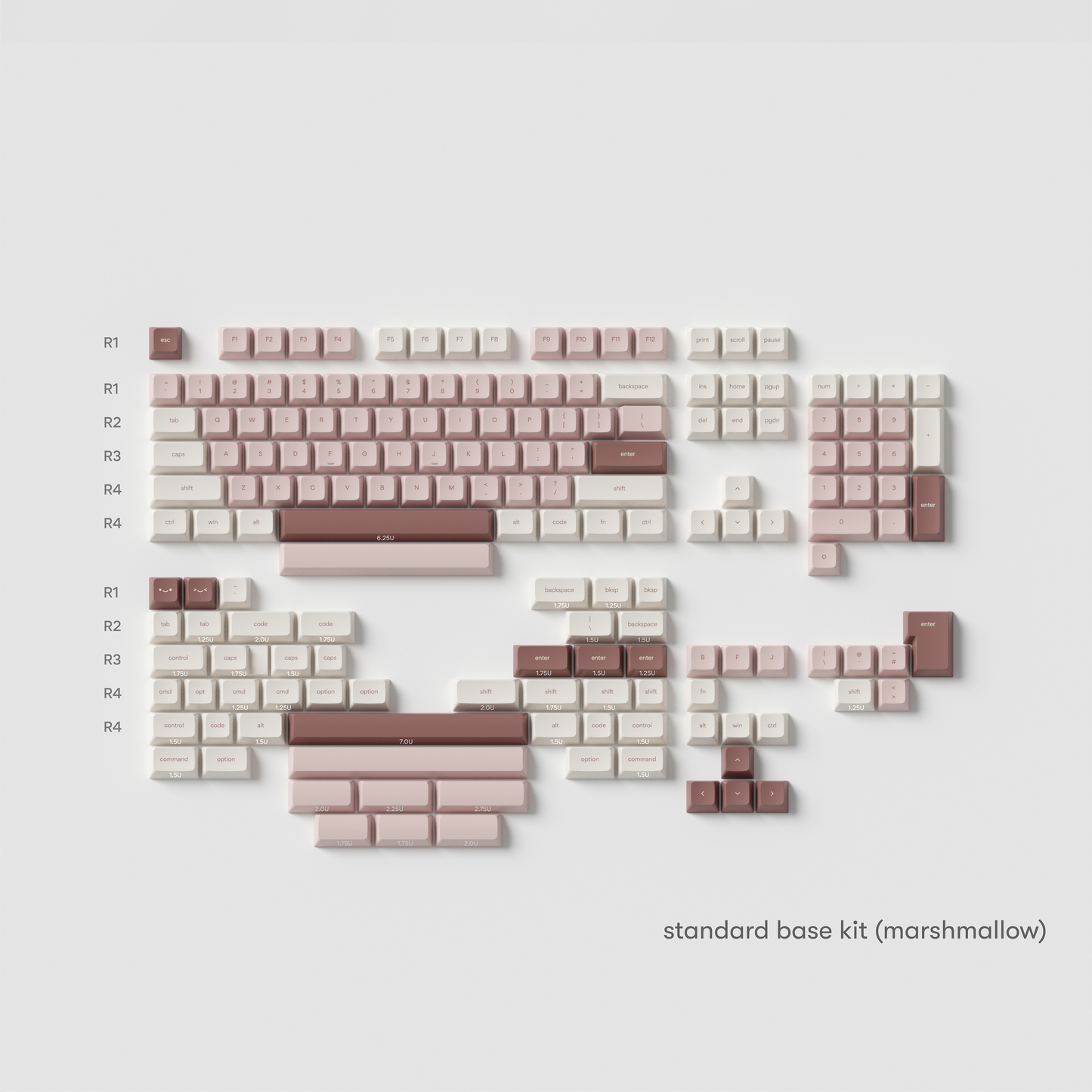 strawberry milk marshmallow keycaps