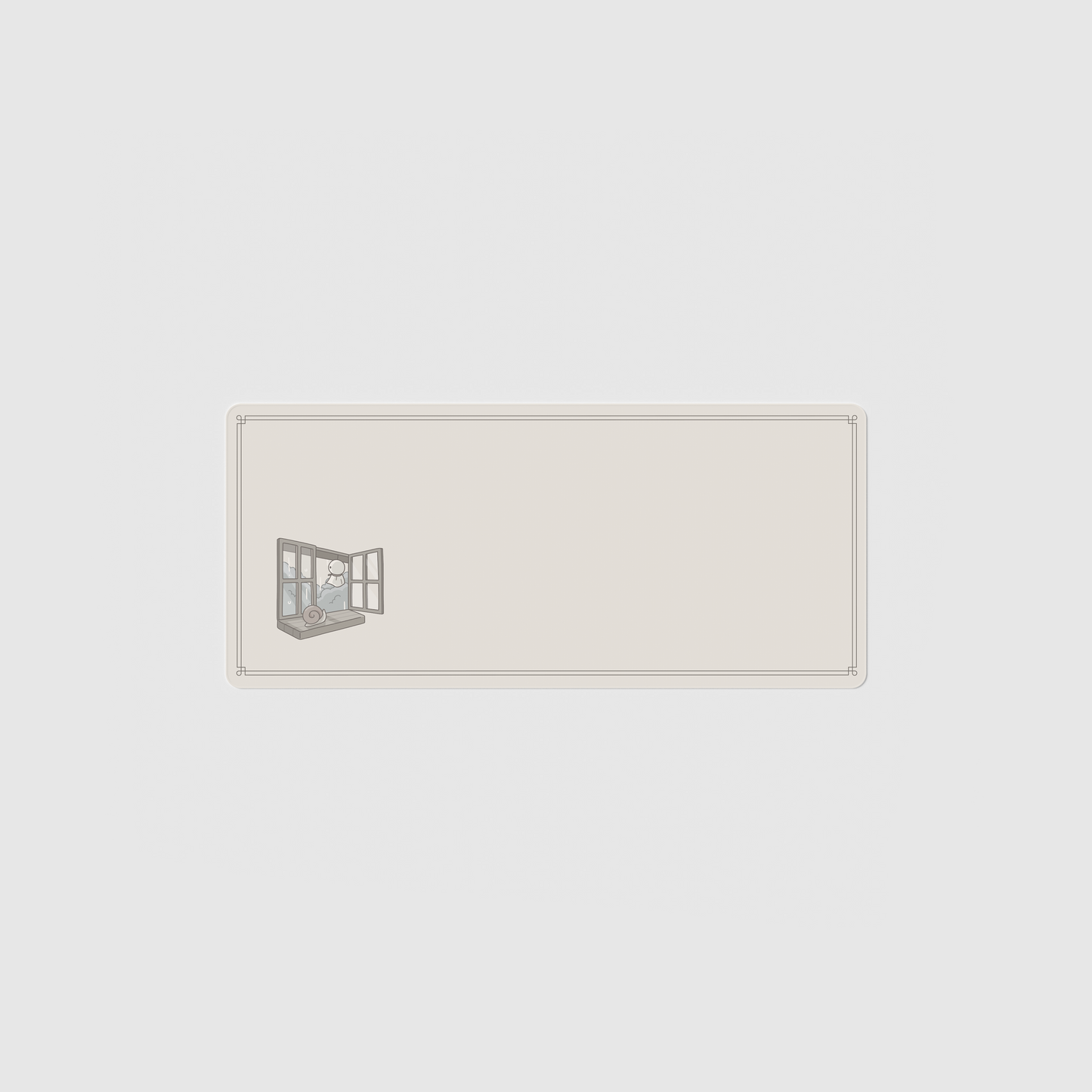 the 70x30cm standard edition rainy day desk mat with edge-stitched trim.