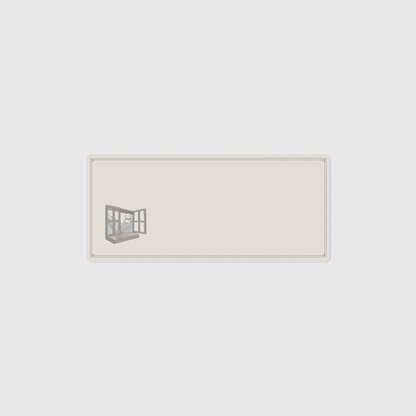 the 70x30cm standard edition rainy day desk mat with edge-stitched trim.