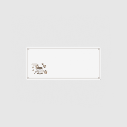 the 70x30cm standard edition year of the horse desk mat with edge-stitched trim.